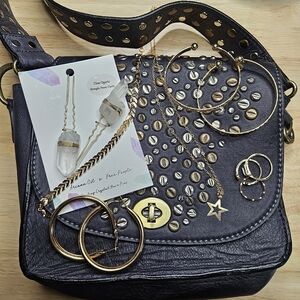 Free People Studded Bag + Accessories